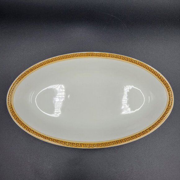 Vintage Maddock Oval Plate Restaurant Ware Gold Greek Key Ultra Vitrified Englan - Picture 4 of 9